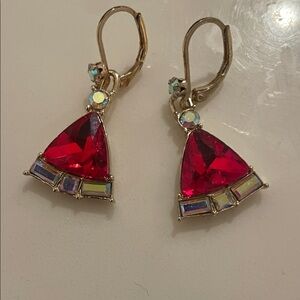FREE with purchase Betsy Johnson Elegant Red and Gold Earrings